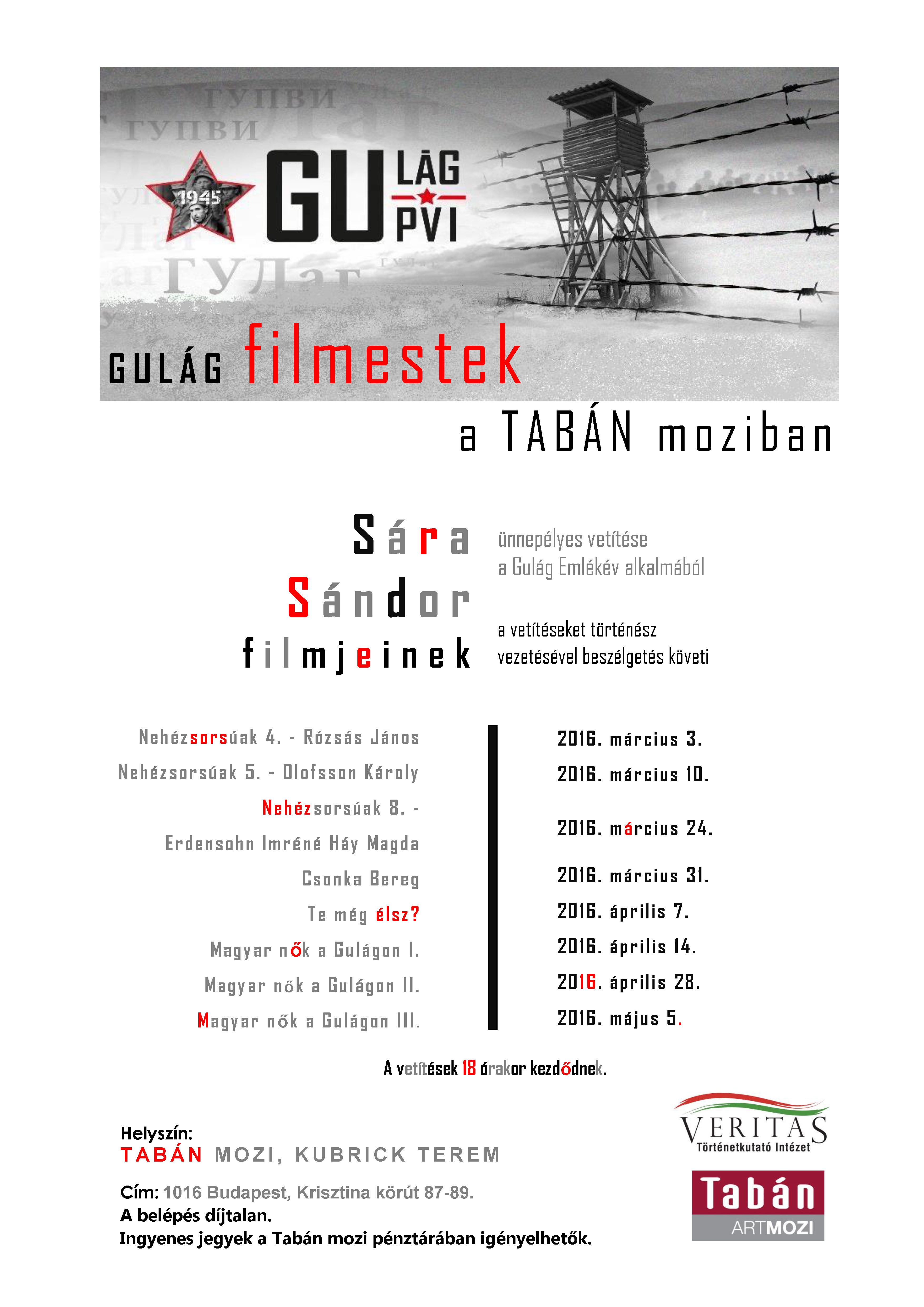 Gulág Filmestek - plakát - sorozat A3